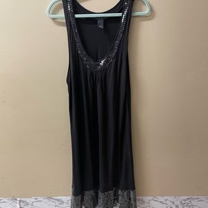 XL Black Lightweight Casual Dress w/ Sequin Trim***